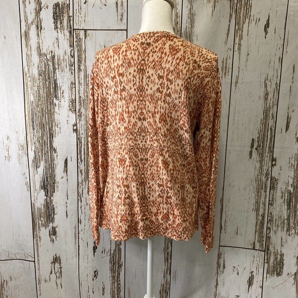 Merona Peach with Peach Dot Design Cardigan Sweater Size XXL - Picture 2 of 4